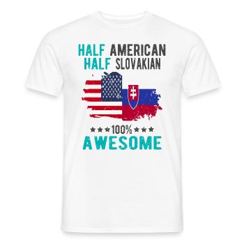 Halb Amerikaner Halb Slowake - Männer T-Shirt - Weiß - Vorne - AI Model Male 178 dark (178cm)