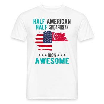 Half American Half Singaporean - Men's T-Shirt - white - Front - AI Model Male 178 dark (178cm)