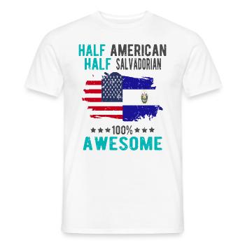 Mi-Américain, mi-Salvadorien - T-shirt homme - blanc - Devant - AI Model Male 178 dark (178cm)