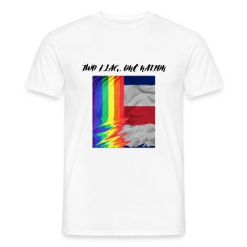 TWO FLAG ONE NATION LGBTQ x FRANCE - T-shirt homme - blanc - Devant - AI Model Male 178 dark (178cm)