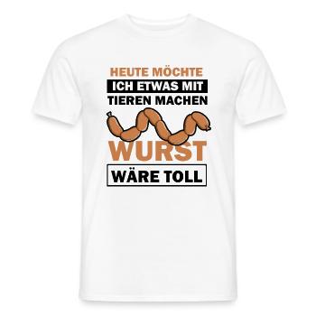 Heute möchte ich etwas mit tieren machen - Männer T-Shirt - Weiß - Vorne - AI Model Male 178 dark (178cm)
