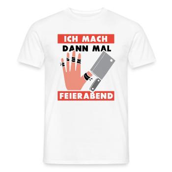 Ich mach dann mal feierabend Metzger Fleischer - Männer T-Shirt - Weiß - Vorne - AI Model Male 178 dark (178cm)