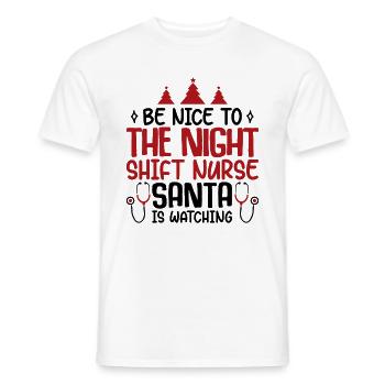 Night Shift Nurse Santa Is Watching - Männer T-Shirt - Weiß - Vorne - AI Model Male 178 dark (178cm)