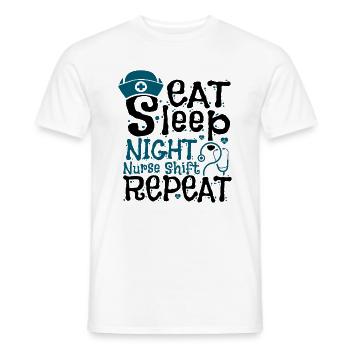 Eat Sleep Night Nurse Shift Repeat - Männer T-Shirt - Weiß - Vorne - AI Model Male 178 dark (178cm)