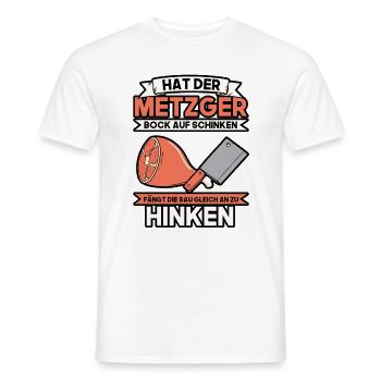Hat der Metzger Bock auf Schinken Fleischer - Männer T-Shirt - Weiß - Vorne - AI Model Male 178 dark (178cm)