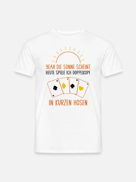 heute spiele ich Doppelkopf - Männer T-Shirt - Weiß