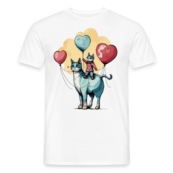 Katze Vater und Sohn - Männer T-Shirt - Weiß - Vorne - AI Model Male 178 dark (178cm)