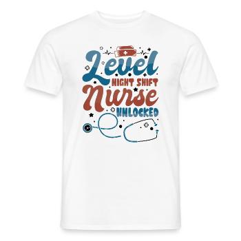 Level Night Shift Nurse Unlocked - Männer T-Shirt - Weiß - Vorne - AI Model Male 178 dark (178cm)