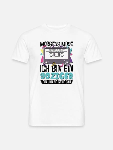 Morgens Müde Abends Blau 90ziger - Männer T-Shirt - Weiß