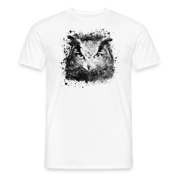 Owl,Graffiti,Painting,Black,Grey - Men's T-Shirt - white - Front - AI Model Male 178 dark (178cm)