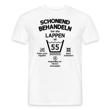 Der Alte Lappen, Schonend Behandeln 55. Geburtstag - Männer T-Shirt - Weiß - Vorne - AI Model Male 178 dark (178cm)