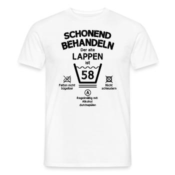 Der Alte Lappen, Schonend Behandeln 58. Geburtstag - Männer T-Shirt - Weiß - Vorne - AI Model Male 178 dark (178cm)