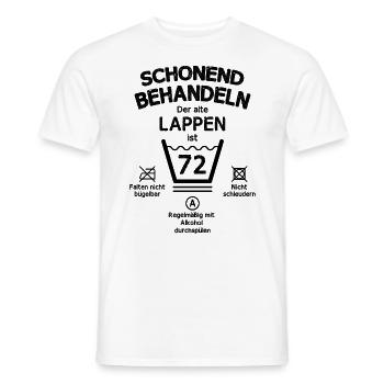 Der Alte Lappen, Schonend Behandeln 72. Geburtstag - Männer T-Shirt - Weiß - Vorne - AI Model Male 178 dark (178cm)