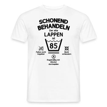 Der Alte Lappen, Schonend Behandeln 85. Geburtstag - Männer T-Shirt - Weiß - Vorne - AI Model Male 178 dark (178cm)