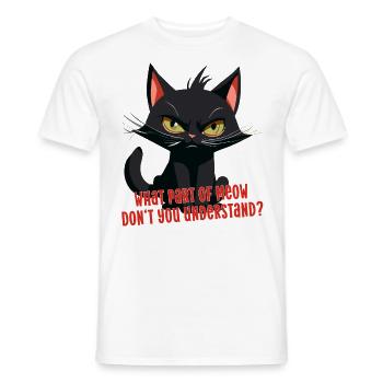 Chat disant drôle chat en colère miaulement amusant - T-shirt homme - blanc - Devant - AI Model Male 178 dark (178cm)