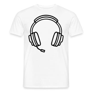 Gaming-Headset - Männer T-Shirt - Weiß - Vorne - AI Model Male 178 dark (178cm)