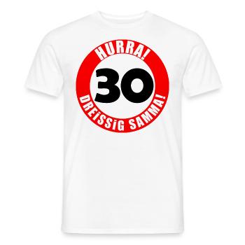 30. Geburtstag Hurra lustiger Spruch - Männer T-Shirt - Weiß - Vorne - AI Model Male 178 dark (178cm)