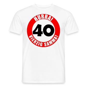 40. Geburtstag Hurra lustiger Spruch - Männer T-Shirt - Weiß - Vorne - AI Model Male 178 dark (178cm)