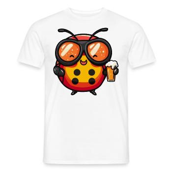 Ladybug Après-ski Bière Bande dessinée - T-shirt homme - blanc - Devant - AI Model Male 178 dark (178cm)