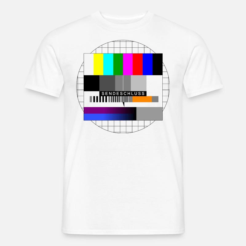 Sendeschluss Sendepause Testbild - Männer T-Shirt - Weiß