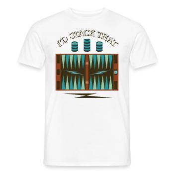 Backgammon Spiel - Männer T-Shirt - Weiß - Vorne - AI Model Male 178 dark (178cm)