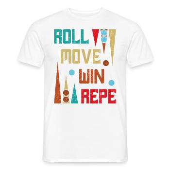 Backgammon Spiel - Männer T-Shirt - Weiß - Vorne - AI Model Male 178 dark (178cm)