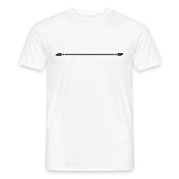 Line Leaves Leaf Decor Stroke Decoration - Men's T-Shirt - white - Front - AI Model Male 178 dark (178cm)