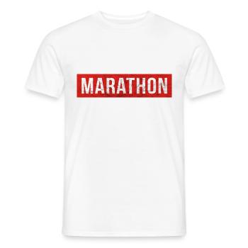 marathon - Mænd T-shirt - hvid - Foran - AI Model Male 178 dark (178cm)