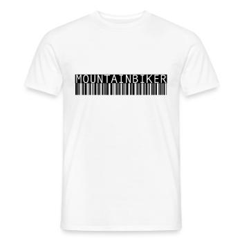 shirt code à barres - T-shirt homme - blanc - Devant - AI Model Male 178 dark (178cm)