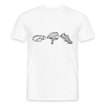 Triathlon Equipment - Men's T-Shirt - white - Front - AI Model Male 178 dark (178cm)