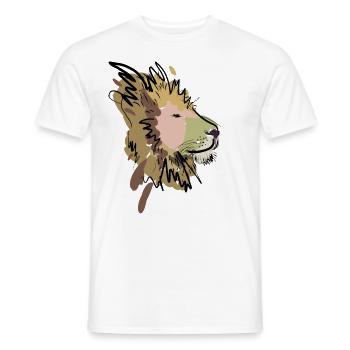 Lion - Men's T-Shirt - white - Front - AI Model Male 178 dark (178cm)
