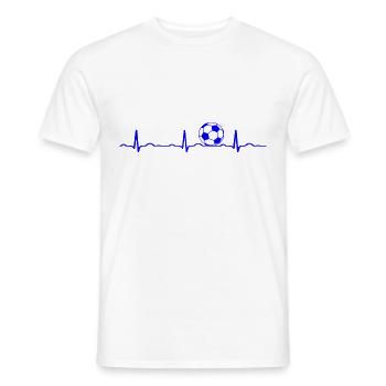 EKG HERZSCHLAG Fußball blau - Männer T-Shirt - Weiß - Vorne - AI Model Male 178 dark (178cm)