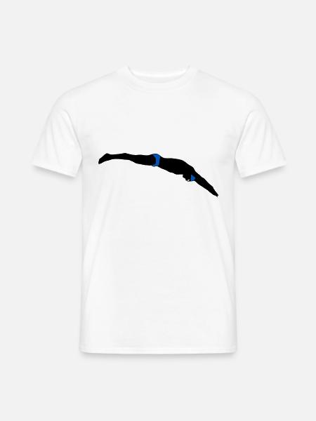 Schwimmer Schwimmen - Männer T-Shirt - Weiß
