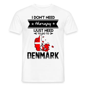 go to denmark - Men's T-Shirt - white - Front - AI Model Male 178 dark (178cm)