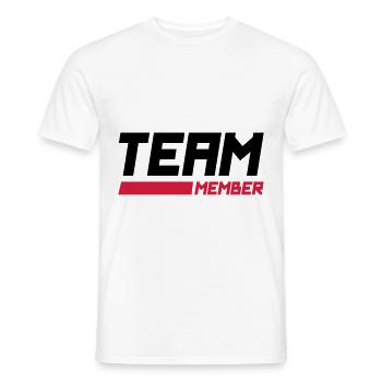 team member - Men's T-Shirt - white - Front - AI Model Male 178 dark (178cm)
