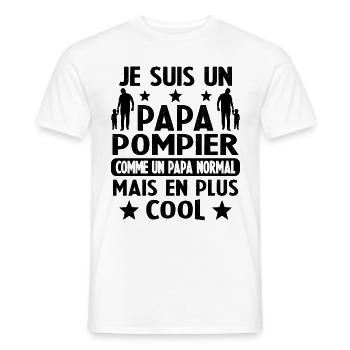 Je Suis Un Papa Pompier Humour Cadeau Papa Pompier - T-shirt homme - blanc - Devant - AI Model Male 178 dark (178cm)