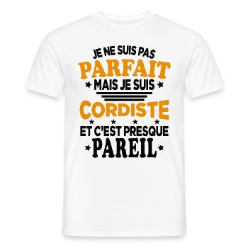 Pas Parfait Mais Je Suis Cordiste Et C'est Pareil - T-shirt homme - blanc - Devant - AI Model Male 178 dark (178cm)