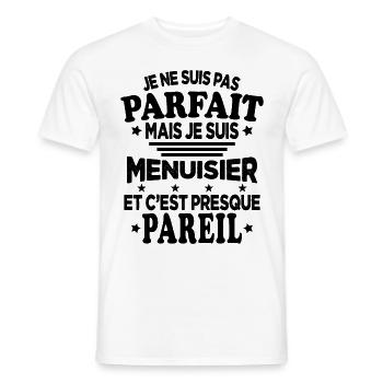 Je ne suis pas parfait mais je suis Menuisier - T-shirt homme - blanc - Devant - AI Model Male 178 dark (178cm)