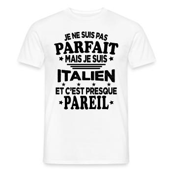 Je ne suis pas parfait mais je suis Italien - T-shirt homme - blanc - Devant - AI Model Male 178 dark (178cm)