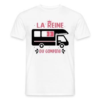 La Reine Du Camping Campeuse - T-shirt homme - blanc - Devant - AI Model Male 178 dark (178cm)