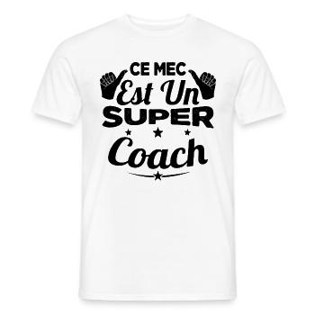 Ce Mec est un Super Coach Cadeau - T-shirt homme - blanc - Devant - AI Model Male 178 dark (178cm)