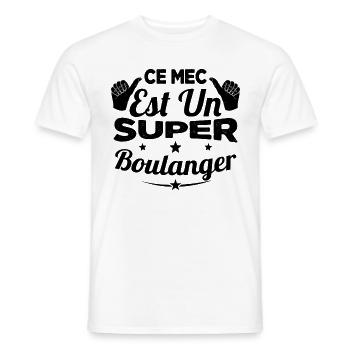 Ce Mec Est Un Super Boulanger Cadeau - T-shirt homme - blanc - Devant - AI Model Male 178 dark (178cm)