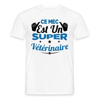 Humour Ce Mec Est Un Super Vétérinaire - T-shirt homme - blanc - Devant - AI Model Male 178 dark (178cm)