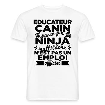 Educateur Canin Drôle Cadeau Ninja Humor - T-shirt homme - blanc - Devant - AI Model Male 178 dark (178cm)