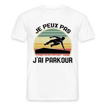 Je Peux Pas J'ai Parkour - T-shirt homme - blanc - Devant - AI Model Male 178 dark (178cm)