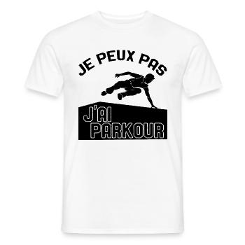 Je Peux Pas J'ai Parkour - T-shirt homme - blanc - Devant - AI Model Male 178 dark (178cm)