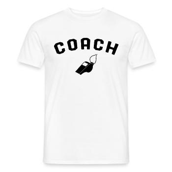 Trainer mit Whistle Geschenkidee Funny Coach - Männer T-Shirt - Weiß - Vorne - AI Model Male 178 dark (178cm)
