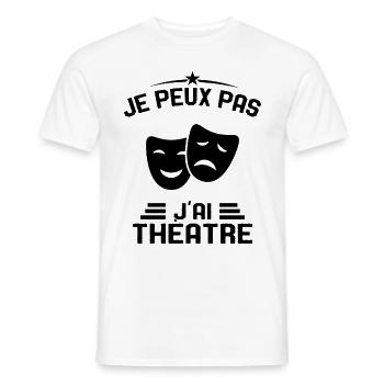 Je Peux Pas J'ai Théâtre Humour Cadeau - T-shirt homme - blanc - Devant - AI Model Male 178 dark (178cm)