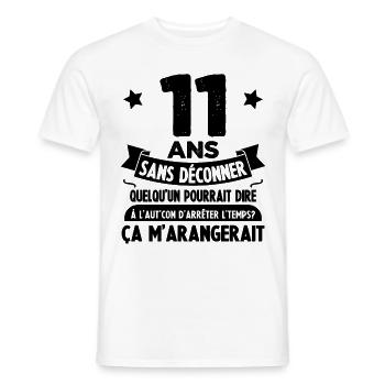 11 Ans anniversaire 11 anniversaire cadeau 11 ans - T-shirt homme - blanc - Devant - AI Model Male 178 dark (178cm)