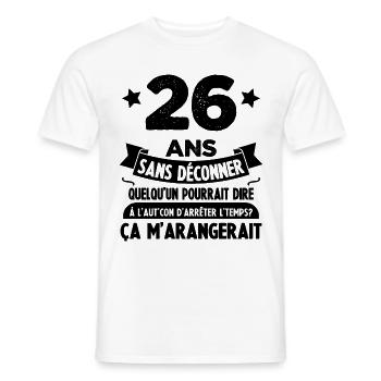 26 Ans anniversaire 26 anniversaire cadeau 26 ans - T-shirt homme - blanc - Devant - AI Model Male 178 dark (178cm)